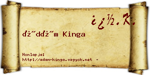 Ádám Kinga névjegykártya