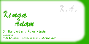 kinga adam business card
