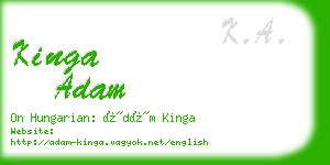 kinga adam business card